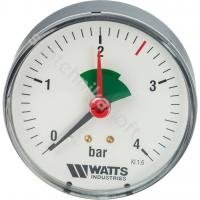 Watts F+R101(MHA) 80/4x1/4" Манометр аксиальный 80мм, 0-4 бар